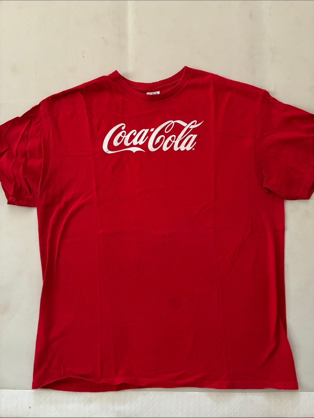 Coca Cola Red Short Sleeve Tee with White Script Logo